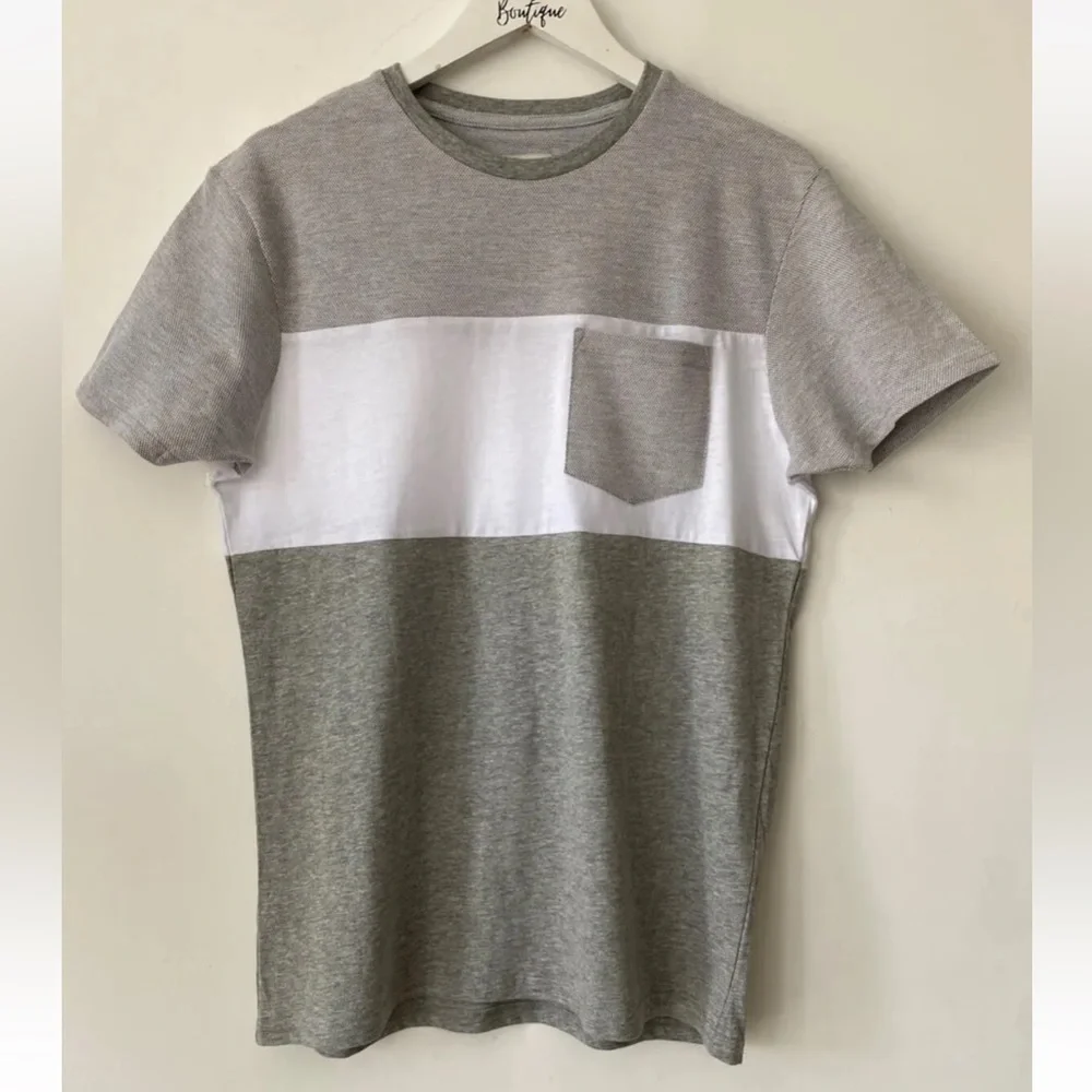 Mens 2nd Chapter Grey White Waffle T-Shirt Size S - Picture 1 of 3